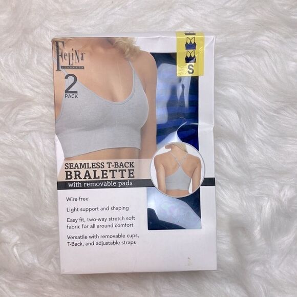 Felina Lingerie Two-Pack Seamless T-back Bralettes - Picture 3 of 8